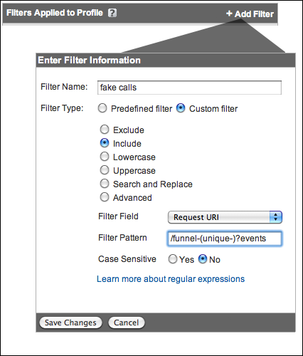 Create a new profile and add a filter that includes only fake pageviews