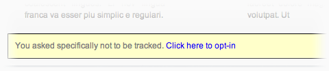 An opt-out message: "You asked specifically not to be tracked" with a link to opt-in