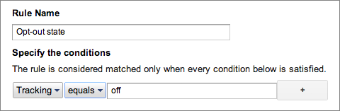 The "Opt-out state" with the "Tracking" equals to "off" condition 