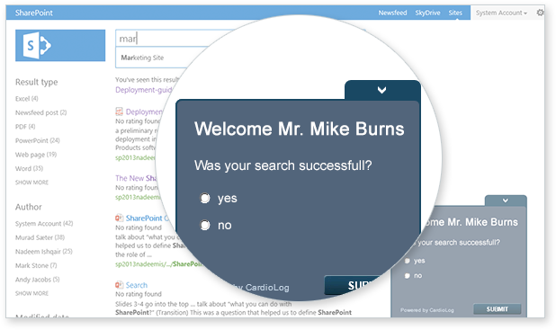 Voice of customer sharepoint surveys