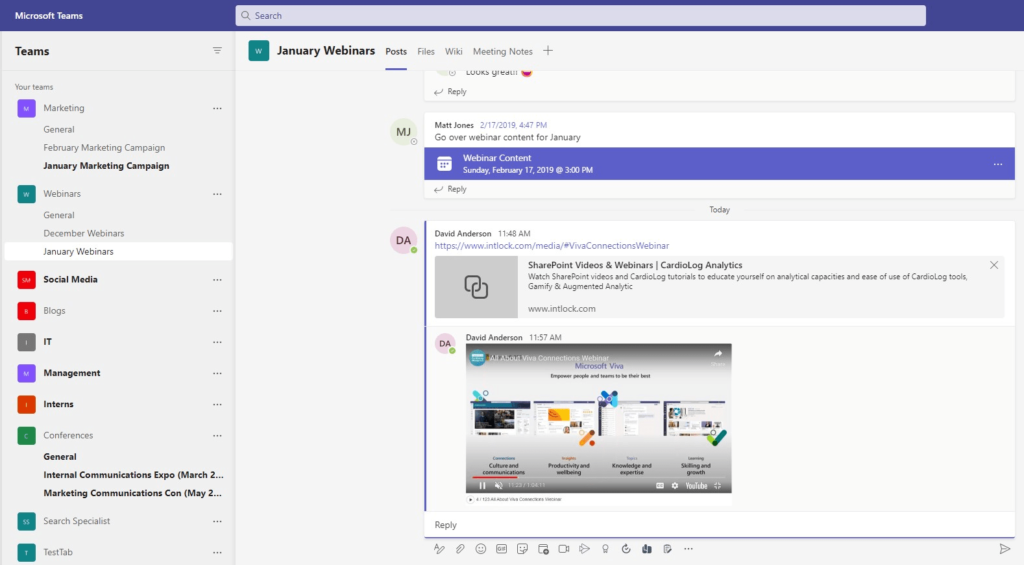 Microsoft Teams organizing the flow of work